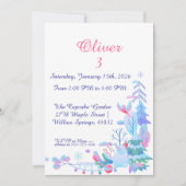 Winter Wonderland Birthday Invitation, Snowman Kaart (Voorkant)
