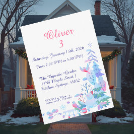 Winter Wonderland Birthday Invitation, Snowman Kaart