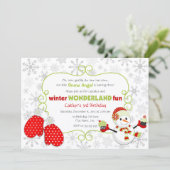 Winter Wonderland Birthday Kaart (Staand voorkant)