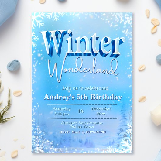 Winter Wonderland Birthday Kaart