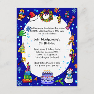 Winter Wonderland Birthday Party Invitation Kaart