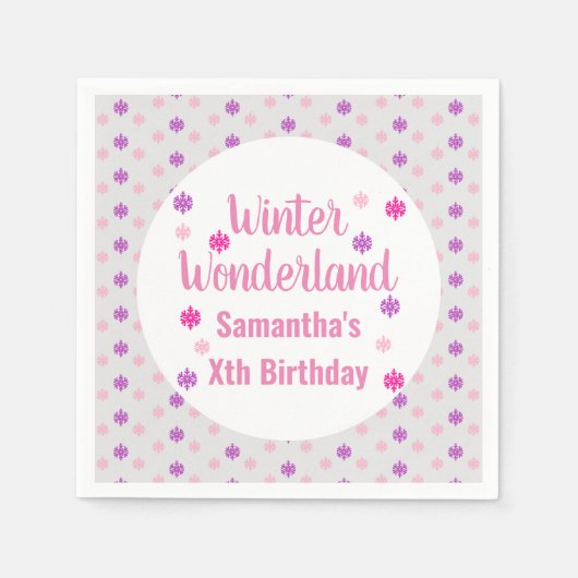 Winter Wonderland Birthday Servet (Voorkant)