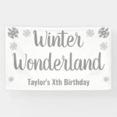 Winter Wonderland Birthday Spandoek (Horizontaal)