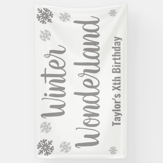 Winter Wonderland Birthday Spandoek (Verticaal)