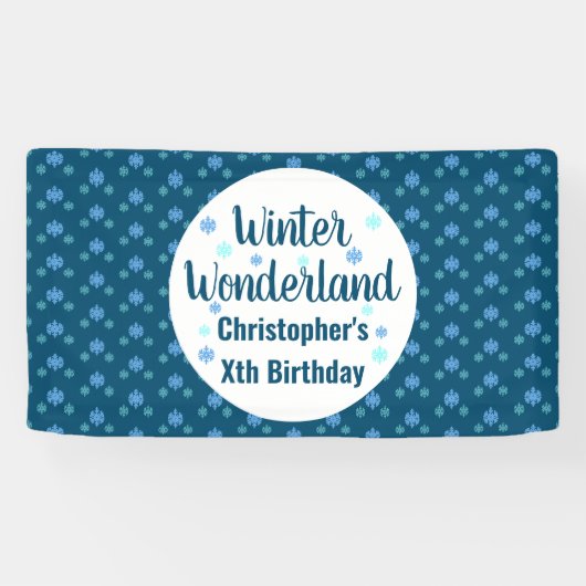 Winter Wonderland Birthday Spandoek (Horizontaal)