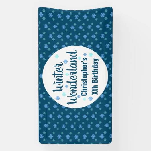 Winter Wonderland Birthday Spandoek (Verticaal)