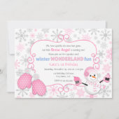 Winter Wonderland Birthday Uitnodiging (Voorkant)