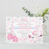 Winter Wonderland Birthday Uitnodiging (Staand voorkant)
