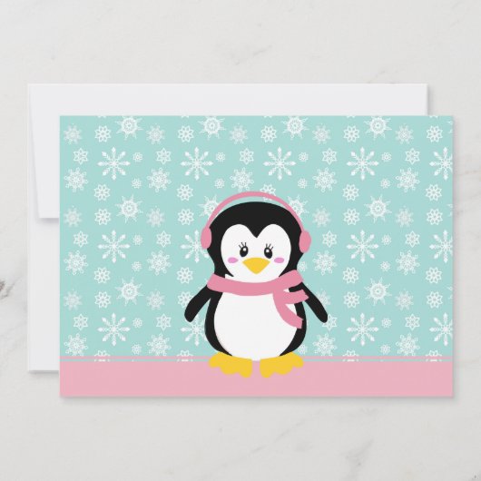 Winter Wonderland Birthday Uitnodiging (Achterkant)