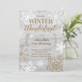 Winter Wonderland Birthday Uitnodiging (Staand voorkant)