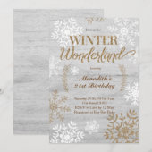 Winter Wonderland Birthday Uitnodiging (Voorkant / Achterkant)