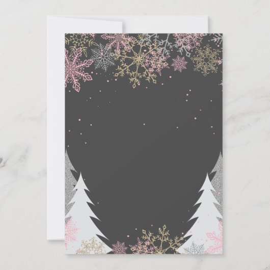 Winter Wonderland Birthday Uitnodiging (Achterkant)