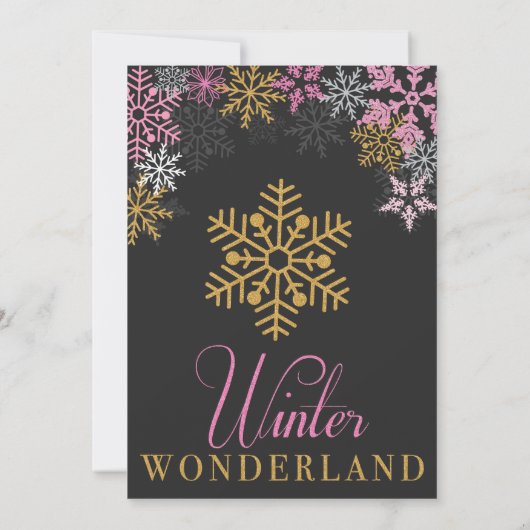 Winter Wonderland Birthday Uitnodiging (Achterkant)