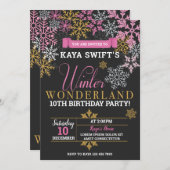 Winter Wonderland Birthday Uitnodiging (Voorkant / Achterkant)