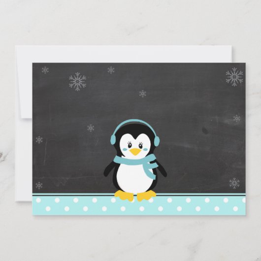 Winter Wonderland Birthday Uitnodiging (Achterkant)