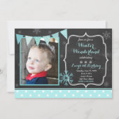 Winter Wonderland Birthday Uitnodiging (Voorkant)