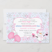 Winter Wonderland Birthday Uitnodiging (Voorkant)