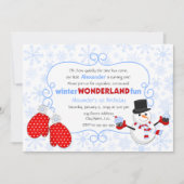 Winter Wonderland Birthday Uitnodiging (Voorkant)