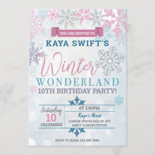 Winter Wonderland Birthday Uitnodiging