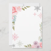 Winter Wonderland Birthday Uitnodiging met bloemen (Achterkant)