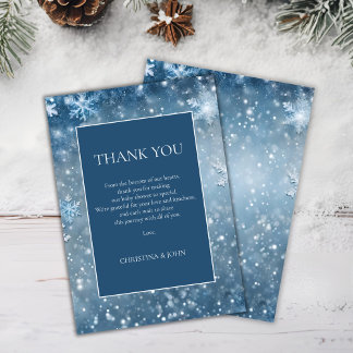 Winter Wonderland blauw Baby shower Bedankkaart