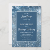 Winter Wonderland blauw Baby shower Kaart (Voorkant)