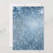 Winter Wonderland blauw Baby shower Kaart (Achterkant)