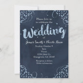 Winter Wonderland Blauw & eenvoudige bruiloft uitn Kaart (Voorkant)