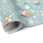 Winter Wonderland: Blauw feestelijk inpakpapier me (Rol Hoek)