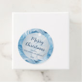 Winter Wonderland Blauw ijzig patroon Bedankjes Labels (In situ)