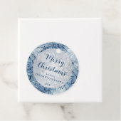 Winter Wonderland Blauw ijzig patroon Bedankjes Labels (In situ)