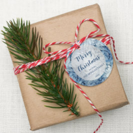 Winter Wonderland Blauw ijzig patroon Bedankjes Labels