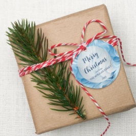 Winter Wonderland Blauw ijzig patroon Bedankjes Labels