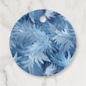 Winter Wonderland Blauw ijzig patroon Bedankjes Labels (Achterkant)