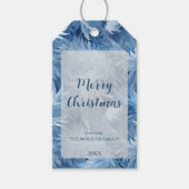 Winter Wonderland Blauw ijzig patroon Cadeaulabel (Voorkant)