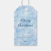 Winter Wonderland Blauw ijzig patroon Cadeaulabel (Voorkant)