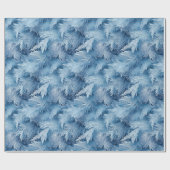 Winter Wonderland Blauw ijzig patroon Cadeaupapier (Vlak)