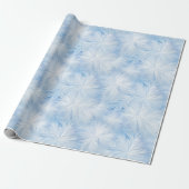 Winter Wonderland Blauw ijzig patroon Cadeaupapier (Uitgerold)