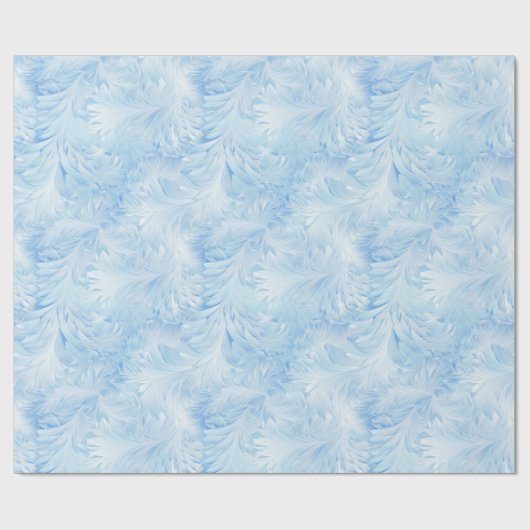 Winter Wonderland Blauw ijzig patroon Cadeaupapier (Vlak)