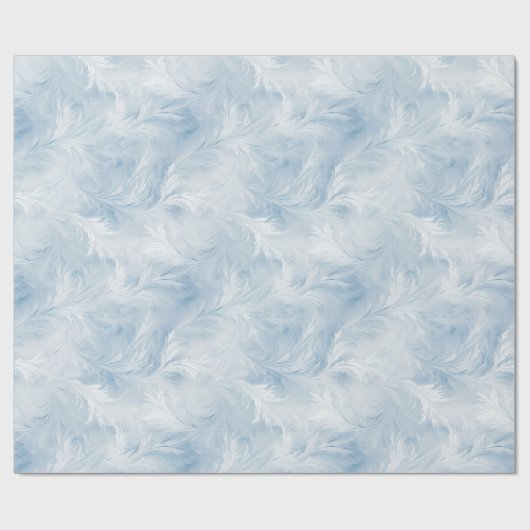Winter Wonderland Blauw ijzig patroon Cadeaupapier (Vlak)