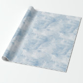 Winter Wonderland Blauw ijzig patroon Cadeaupapier (Uitgerold)
