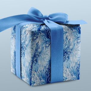 Winter Wonderland Blauw ijzig patroon Cadeaupapier