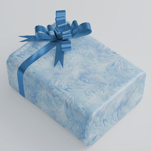 Winter Wonderland Blauw ijzig patroon Cadeaupapier