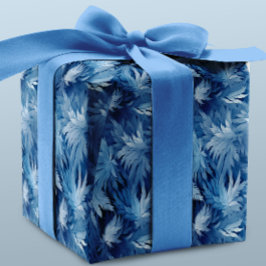 Winter Wonderland Blauw ijzig patroon Cadeaupapier