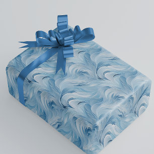 Winter Wonderland Blauw ijzig patroon Cadeaupapier