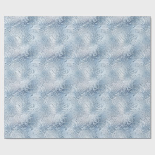 Winter Wonderland Blauw ijzig patroon Cadeaupapier (Vlak)