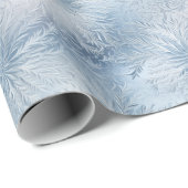 Winter Wonderland Blauw ijzig patroon Cadeaupapier (Rol Hoek)