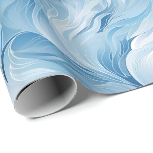 Winter Wonderland Blauw ijzig patroon Cadeaupapier (Rol Hoek)