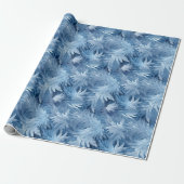 Winter Wonderland Blauw ijzig patroon Cadeaupapier (Uitgerold)