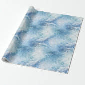 Winter Wonderland Blauw ijzig patroon Cadeaupapier (Uitgerold)